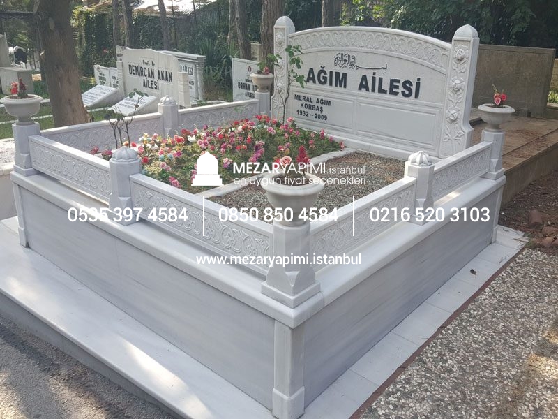 Özel Yapım Mermer Kafesli El İşçiliği Mezar Modeli