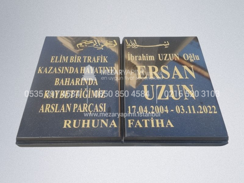 Kitabe Granit Mezar Baş Taşı - Görsel 5