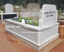 Tek Kişilik 6cm Küpeşte Baştaşı Koltuklu Mezar - Görsel 4