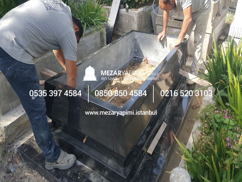 ABSOLUTE BLACK GRANİT KONİK BLOK KOMPLE 8-13 CM ARASI KALINLIKTA MEZAR - Görsel 15