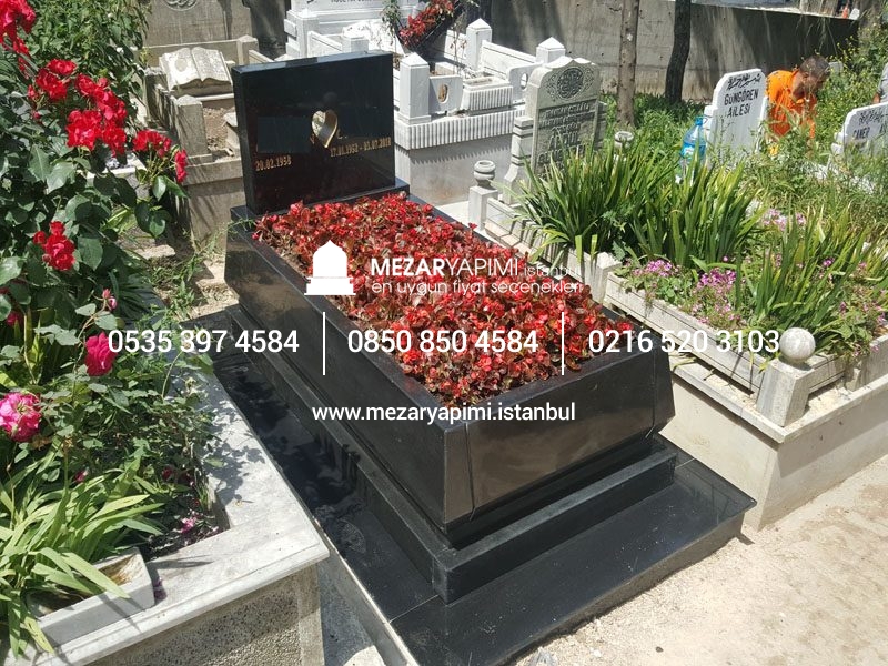 ABSOLUTE BLACK GRANİT KONİK BLOK KOMPLE 8-13 CM ARASI KALINLIKTA MEZAR - Görsel 4