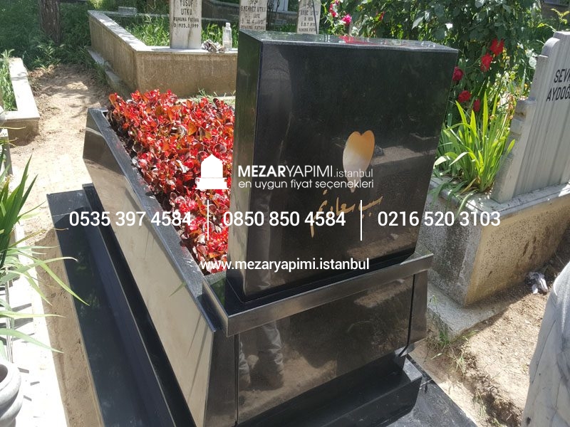 ABSOLUTE BLACK GRANİT KONİK BLOK KOMPLE 8-13 CM ARASI KALINLIKTA MEZAR - Görsel 7
