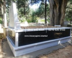 Tek Kişilik Gövde Granit Baş Taşı Abide Mezar - Görsel 4