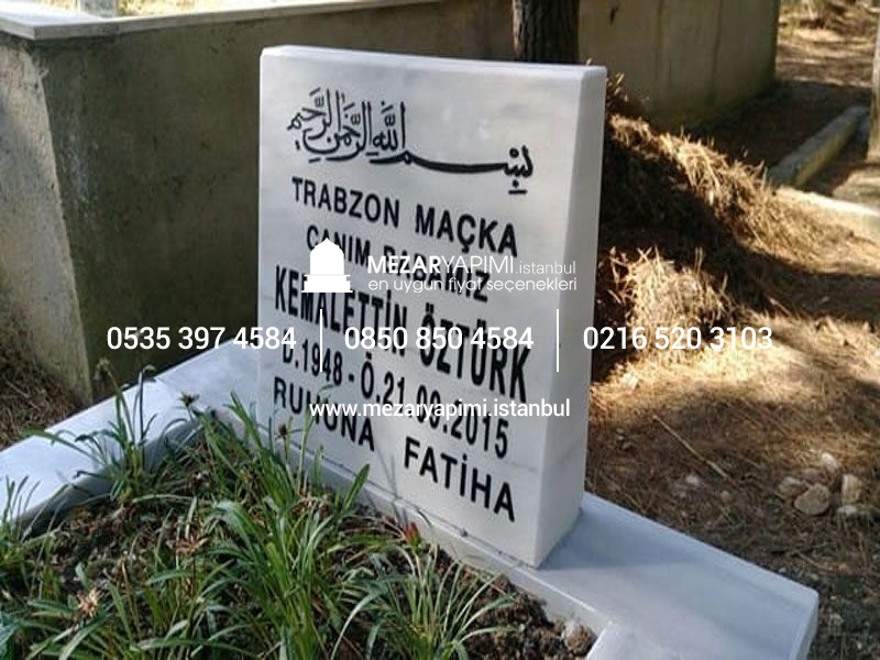 Tek Kişilik Gövde Granit Baş Taşı Abide Mezar - Görsel 5