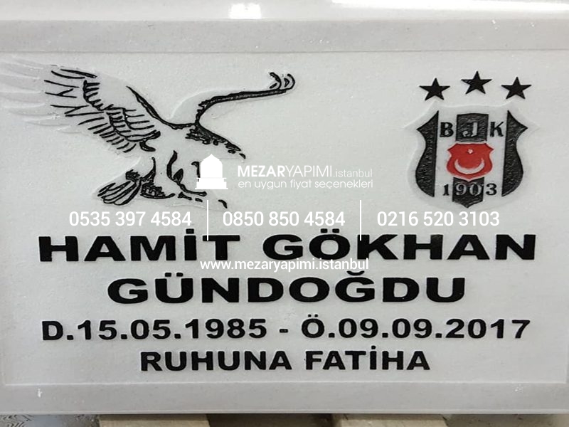 Mermer Baş Taşı Üzerine Loğo ve Arma - Görsel 6