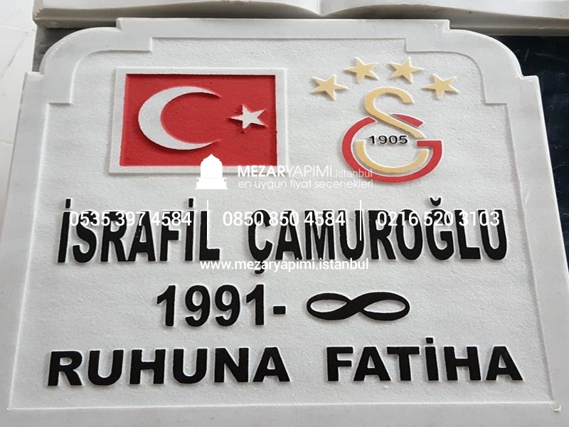 Mermer Baş Taşı Üzerine Loğo ve Arma - Görsel 5