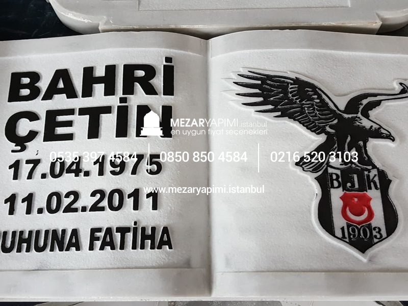 Mermer Baş Taşı Üzerine Loğo ve Arma - Görsel 8