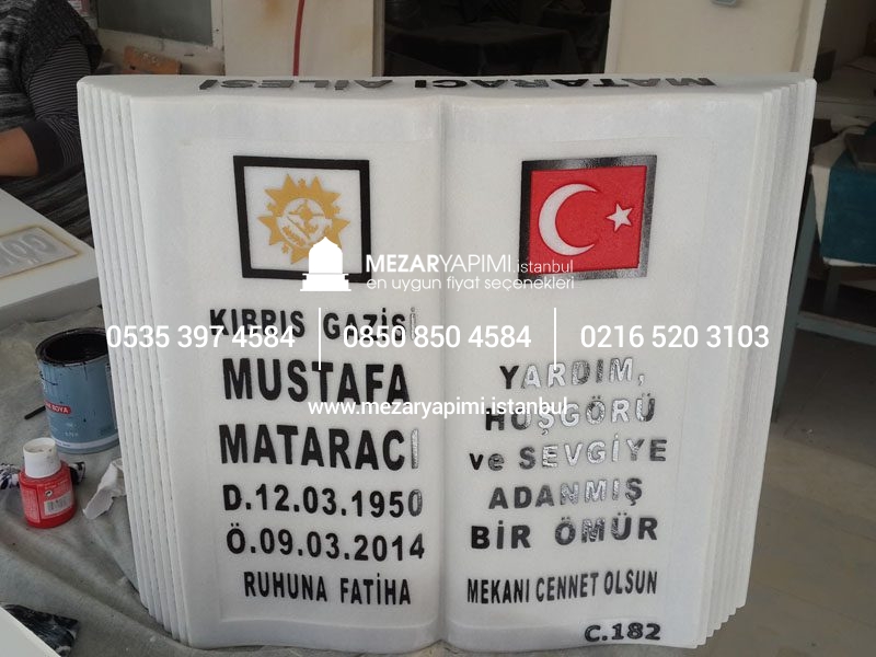 Mermer Baş Taşı Üzerine Loğo ve Arma - Görsel 4