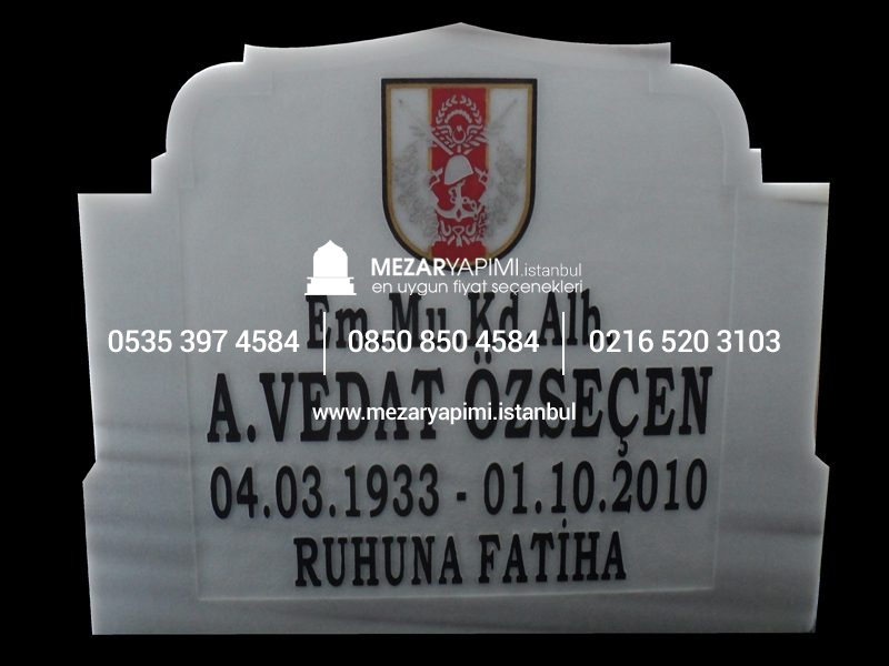 Mermer Baş Taşı Üzerine Loğo ve Arma - Görsel 11
