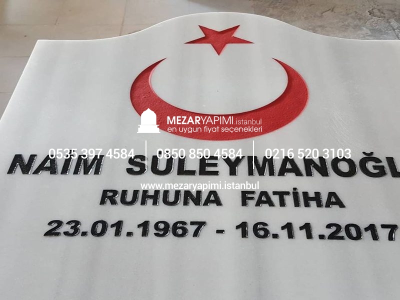 Mermer Baş Taşı Üzerine Loğo ve Arma - Görsel 12