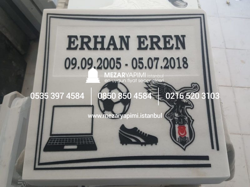 Mermer Baş Taşı Üzerine Loğo ve Arma - Görsel 3