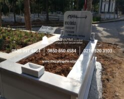Alternative view of Tek Kişilik Geniş Baş Taşlı Mermer Mezar