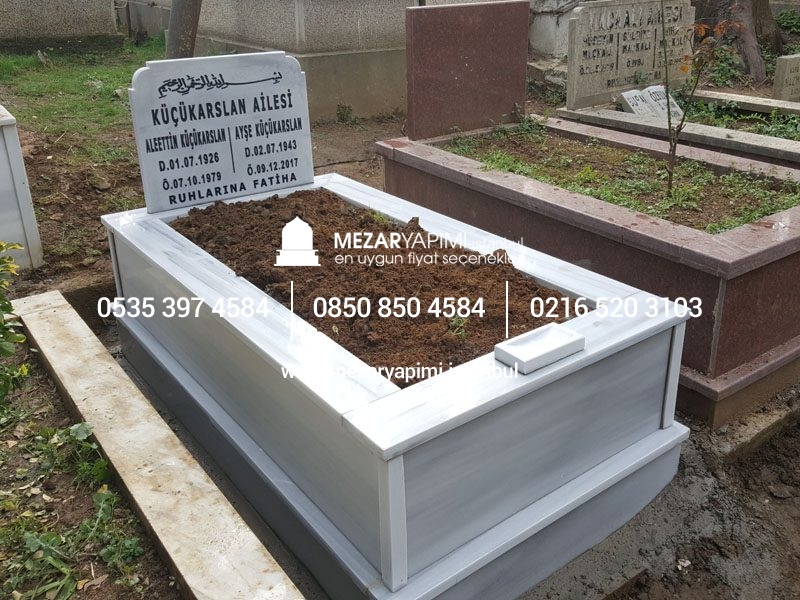 Tek Kişilik Geniş Baş Taşlı Mermer Mezar - Görsel 10