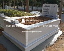 Tek Kişilik Geniş Baş Taşlı Mermer Mezar