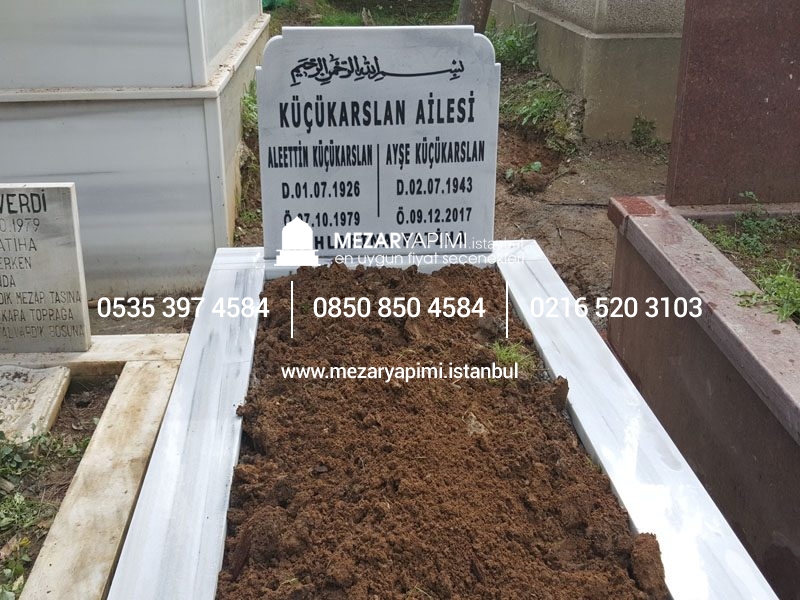 Tek Kişilik Geniş Baş Taşlı Mermer Mezar - Görsel 9
