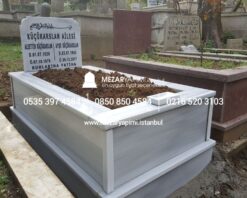 Tek Kişilik Geniş Baş Taşlı Mermer Mezar - Görsel 8