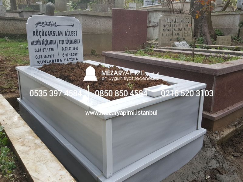Tek Kişilik Geniş Baş Taşlı Mermer Mezar - Görsel 8