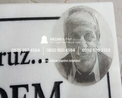 Mermer Mezar Taşı Üzerine Lazer Resim - Görsel 11