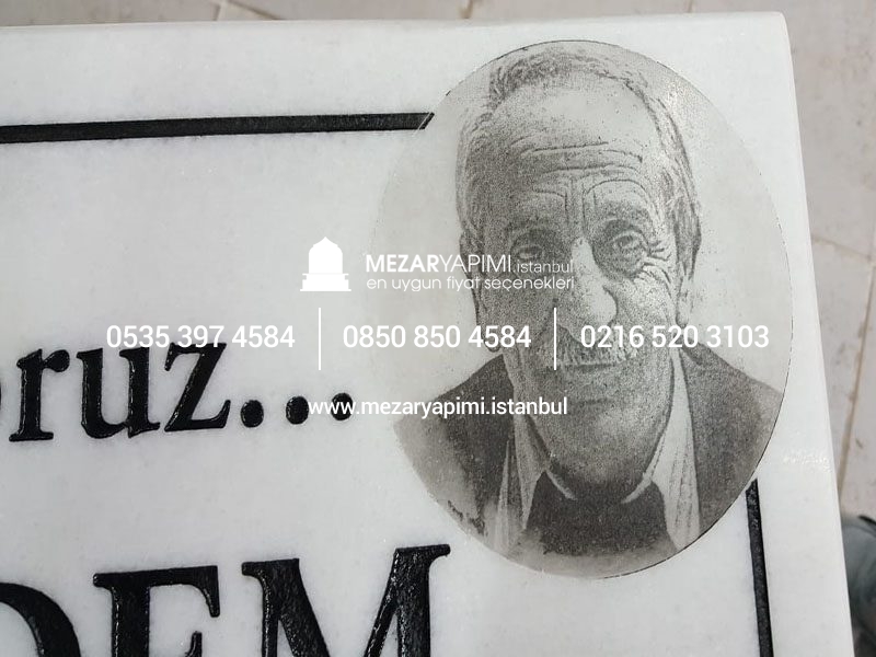Mermer Mezar Taşı Üzerine Lazer Resim - Görsel 11