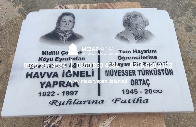 Mermer Mezar Taşı Üzerine Lazer Resim - Görsel 2