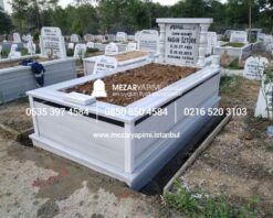 Alternative view of Tek Kişilik Sütunlu Granit Şeritli Mezar