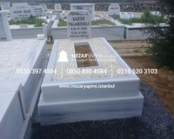 Alternative view of M-22 Marmara Yarım Blok Mermer Mezar Modeli - İstanbul Mezar Taşı Fiyatı