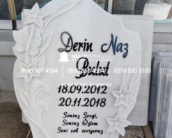 Özel Tasarım Süt Beyaz Kelebek Mezar Taşı Modeli - Görsel 3