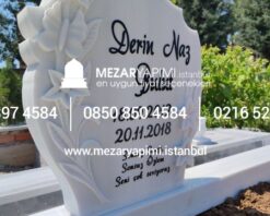 Özel Tasarım Süt Beyaz Kelebek Mezar Taşı Modeli - Görsel 4
