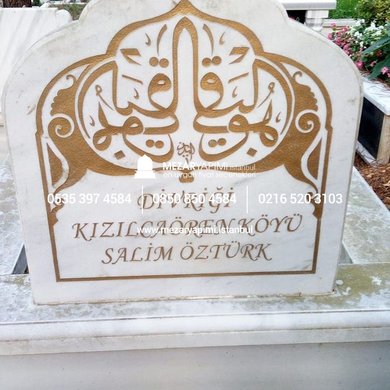 Arapça Yazılı Mezar Baş Taşı Kabartma Yazı - Görsel 4