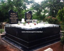 İki Kişilik Komple 5 cm Kalınlıkta Siyah Granit Mezar - Görsel 20