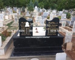İki Kişilik Komple 5 cm Kalınlıkta Siyah Granit Mezar - Görsel 16