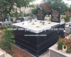 İki Kişilik Komple 5 cm Kalınlıkta Siyah Granit Mezar - Görsel 24