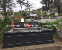 İki Kişilik Komple 5 cm Kalınlıkta Siyah Granit Mezar - Görsel 22