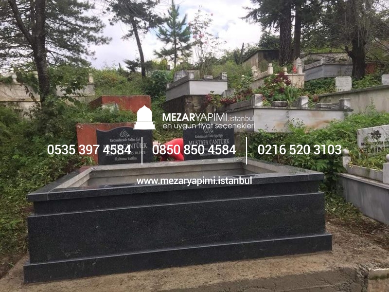 İki Kişilik Komple 5 cm Kalınlıkta Siyah Granit Mezar - Görsel 22