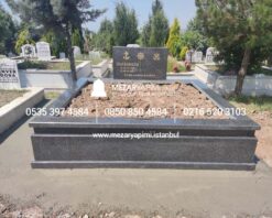 İki Kişilik Komple 5 cm Kalınlıkta Siyah Granit Mezar - Görsel 12