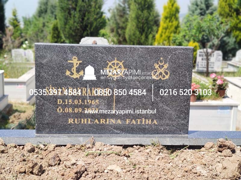 İki Kişilik Komple 5 cm Kalınlıkta Siyah Granit Mezar - Görsel 9