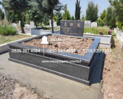 İki Kişilik Komple 5 cm Kalınlıkta Siyah Granit Mezar - Görsel 19