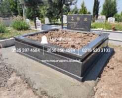 İki Kişilik Komple 5 cm Kalınlıkta Siyah Granit Mezar - Görsel 21