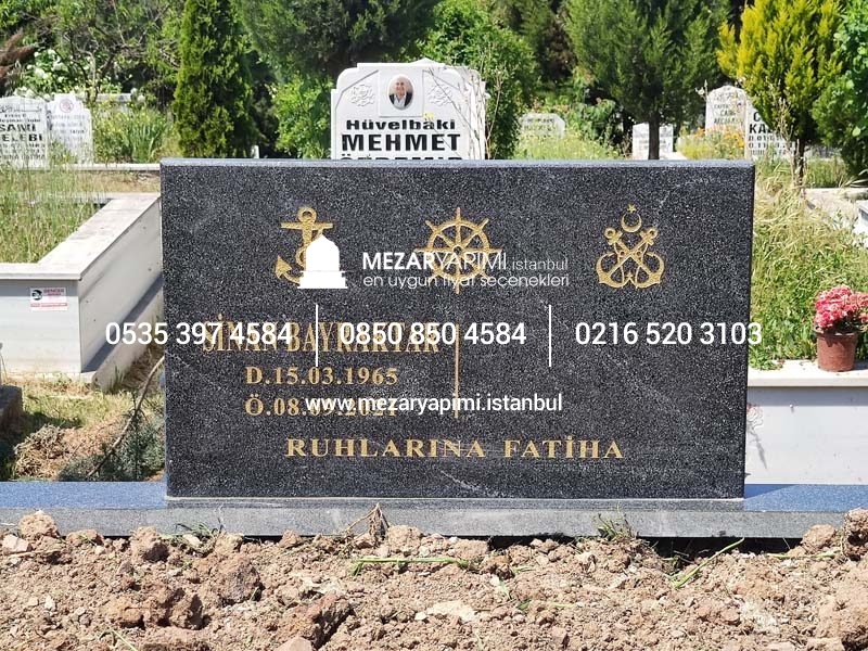İki Kişilik Komple 5 cm Kalınlıkta Siyah Granit Mezar - Görsel 23