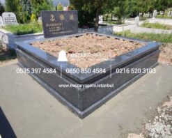 İki Kişilik Komple 5 cm Kalınlıkta Siyah Granit Mezar - Görsel 27