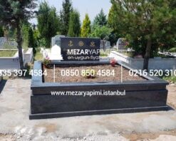 İki Kişilik Komple 5 cm Kalınlıkta Siyah Granit Mezar - Görsel 10
