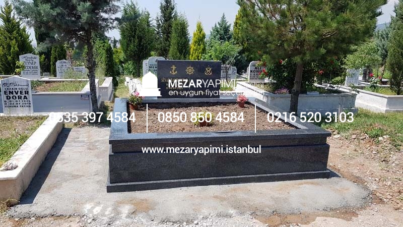 İki Kişilik Komple 5 cm Kalınlıkta Siyah Granit Mezar - Görsel 10