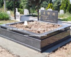 İki Kişilik Komple 5 cm Kalınlıkta Siyah Granit Mezar