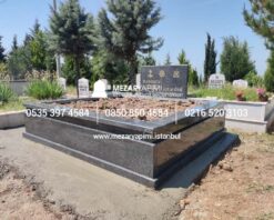 İki Kişilik Komple 5 cm Kalınlıkta Siyah Granit Mezar - Görsel 7