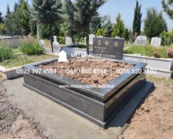İki Kişilik Komple 5 cm Kalınlıkta Siyah Granit Mezar - Görsel 8