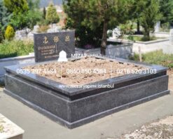 İki Kişilik Komple 5 cm Kalınlıkta Siyah Granit Mezar - Görsel 13