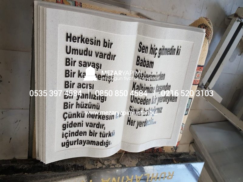 Kabartma Yazı Mermer Baştaşı - Görsel 18