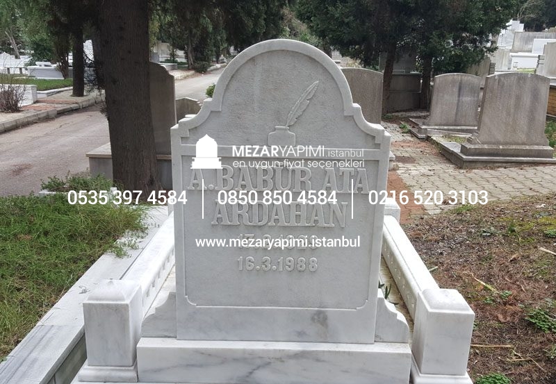 Kabartma Yazı Mermer Baştaşı - Görsel 4
