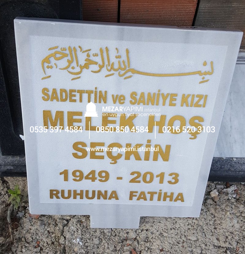 Kabartma Yazı Mermer Baştaşı - Görsel 12