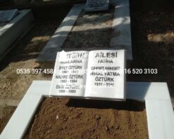 Tek Kişilik Baş Taşı Kitabe Süt Beyazı Mermer Mezar - Görsel 6
